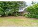 Charming front yard view of a single-story brick home with mature landscaping and a well-kept lawn at 13101 Pine Bluff Rd, Midland, NC 28107