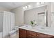 Bright bathroom features a double vanity and a large mirror at 18339 The Commons Blvd, Cornelius, NC 28031