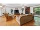 Comfortable living room with hardwood floors, fireplace, and plenty of natural light at 1878 Pl Propst Rd, Maiden, NC 28650