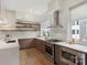 Well-lit kitchen with stainless steel appliances, white countertops and cabinets and modern finishes at 2653 Shenandoah Ave, Charlotte, NC 28205