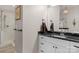 Modern bathroom features a sleek vanity with granite countertop and a glass-enclosed shower at 3011 Waxhaw Crossing Dr, Waxhaw, NC 28173