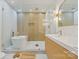 Luxurious bathroom showcasing a freestanding tub, modern fixtures, and a glass-enclosed shower at 3326 Winterfield Pl, Charlotte, NC 28205
