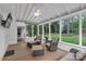 Screened porch with nice seating and views of the backyard at 4407 Beauvista Dr, Charlotte, NC 28269