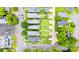Birds-eye view with approximate property lines showing the house and neighborhood including adjacent streets and homes at 517 E Main St, Rock Hill, SC 29730