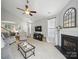 Cozy living room with a fireplace, neutral walls, and an open layout perfect for relaxing or entertaining at 1061 Woodglen Ln, Matthews, NC 28104