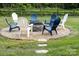 Cozy outdoor fire pit with Adirondack chairs, ideal for relaxing evenings with friends and Gathering at 1115 Maremont Ct, Matthews, NC 28104