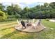 Inviting fire pit surrounded by comfortable chairs, perfect for outdoor gatherings in a serene setting at 1115 Maremont Ct, Matthews, NC 28104
