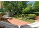 Serene backyard patio features a comfortable seating area and a lush garden at 1226 Tarrington Ave, Charlotte, NC 28205