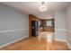 An open floor plan seamlessly connects the kitchen and dining areas at 5129 Whitetail Ct, Crouse, NC 28033