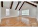 Open bedroom with vaulted ceiling and wooden beams at 5164 Mill Race Ln, Lancaster, SC 29720