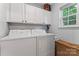 Functional laundry room featuring cabinets and a window for natural light at 945 Heritage Pkwy, Fort Mill, SC 29715