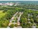 Expansive aerial view of a suburban neighborhood, highlighting the community's green spaces and homes at 10703 Back Ridge Rd, Charlotte, NC 28277