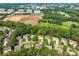 Aerial view of a developing area with new construction and existing homes surrounded by trees and green spaces at 10703 Back Ridge Rd, Charlotte, NC 28277