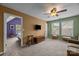 Versatile bonus room perfect for entertainment, featuring views to another bedroom and seating at 10703 Back Ridge Rd, Charlotte, NC 28277