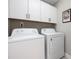 Functional laundry room with modern appliances, white cabinets, and clean design at 12220 Huntersville Concord Rd, Huntersville, NC 28078