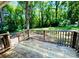 Wooden back deck overlooking a private, wooded backyard at 1583 Green Circle Dr, Gastonia, NC 28054