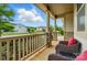 Spacious covered porch with ample seating, perfect for enjoying outdoor views and a peaceful setting at 16213 Kelby Cv, Charlotte, NC 28278