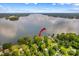 Scenic aerial view of the lakefront property, highlighting its proximity to the water at 270 Yachtsman Dr, Salisbury, NC 28146