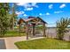 Backyard featuring a gazebo for relaxing while enjoying beautiful lake views at 270 Yachtsman Dr, Salisbury, NC 28146