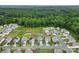 Aerial view of a neighborhood with lush greenery highlighting the home's desirable location at 515 Benford Ln, Stanley, NC 28164