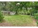 Picturesque backyard featuring a large tree swing, spacious lawn, and mature trees at 829 Sedgefield Rd, Charlotte, NC 28209