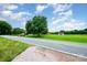 Sprawling green yard with mature trees, shed, and a road running alongside the property at 1410 Patterson St, China Grove, NC 28023