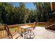 Wooden deck with table and chairs overlooking a beautiful backyard at 1738 Charlotte Hwy, Lancaster, SC 29720