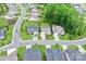 Aerial view of the property showing the home's layout, landscaping, and surrounding neighborhood at 219 Broadleaf Dr, Denver, NC 28037