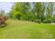 Expansive, well-maintained backyard featuring lush green grass and mature trees providing privacy at 219 Broadleaf Dr, Denver, NC 28037