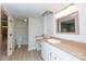 Well-lit bathroom featuring white cabinets and modern fixtures at 2605 Camelot Dr, Rock Hill, SC 29732