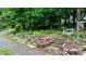 Landscape in the backyard with stone steps and native plants at 2951 Evergreen Trl, Vale, NC 28168