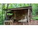 Exterior of Log cabin outbuilding featuring log siding and metal roof at 2951 Evergreen Trl, Vale, NC 28168