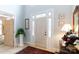 Bright foyer showcases a leaded-glass door, white column with plant, and light hardwood floors at 2972 Kaneland Ct, Rock Hill, SC 29732