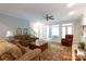 Inviting living room with a ceiling fan, hardwood flooring, and comfortable furniture at 2972 Kaneland Ct, Rock Hill, SC 29732
