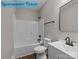A crisp bathroom with a tub and a sleek white vanity at 317 N Cemetery St, Richfield, NC 28137