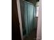 Bathroom with a turquoise shower curtain and window at 823 Corbin St, Albemarle, NC 28001