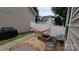 Private backyard oasis with a fire pit, hammock and cozy seating area at 10732 Trolley Run Dr, Cornelius, NC 28031