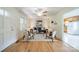 Bright living room featuring hardwood floors, ceiling fan, neutral decor, and modern furnishings at 1188 Rainbow Cir, Catawba, SC 29704