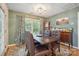 Inviting dining room features a rustic wood table, comfortable chairs, and natural light from the window at 119 Ashwood Ln, Mooresville, NC 28117