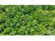 Aerial view of a house roof among dense green trees, revealing its secluded and natural surroundings at 15025 Barbee Rd, Stanfield, NC 28163