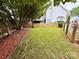 Spacious backyard featuring a well-kept lawn and a wooden fence for privacy at 1519 Briar Creek Rd # B, Charlotte, NC 28205