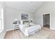 Light-filled bedroom features neutral decor, vaulted ceiling, and is brightly lit at 181 Lone Pine Rd, Statesville, NC 28625