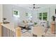 Cozy living room with large windows, stylish furnishings, and hardwood floors at 1834 Arnold Dr, Charlotte, NC 28205