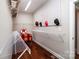 Walk-in closet with pegboard for accessories and wire shelving for storage at 1858 Brevard Place Rd, Iron Station, NC 28080