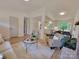 Open-concept living space featuring wood floors, a fireplace, and seamless flow to the kitchen and dining areas at 2070 Stirewalt Rd, China Grove, NC 28023