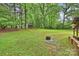 Grassy backyard area with a small shed surrounded by tall trees at 2301 Seth Thomas Rd, Charlotte, NC 28210