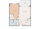 A floor plan shows a functional layout with a spacious bedroom, living room, kitchen, bathroom and balcony at 300 W 5Th St # 339, Charlotte, NC 28202