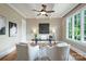 Bright office space with coffered ceilings, natural light, and hardwood flooring at 3032 Kings Manor Dr, Matthews, NC 28104