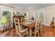 Charming dining room features a wooden table with seating for six and views of the front yard at 309 Ogden Dr, Gastonia, NC 28056