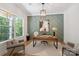 Stylish home office with paneled accent wall, natural light, and modern decor at 3601 Woody Grove Ln, Charlotte, NC 28210
